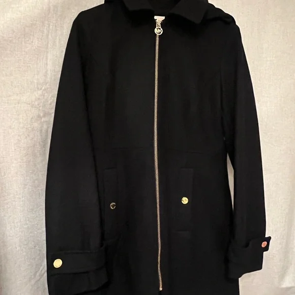 Michael Kors Hooded Wool Blend Coat - Picture 2 of 6